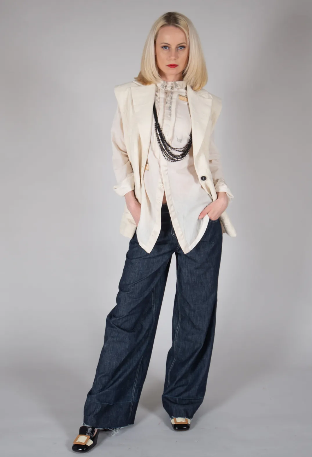 Nostra Santissima Jackets^Textured Button Up Waistcoat in Natural