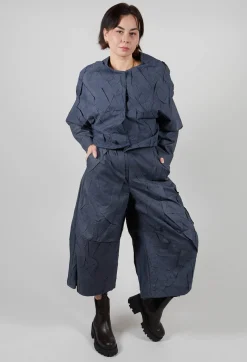 Stefano Mortari Trousers^Textured Cropped Trousers in Blue