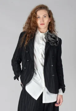 Marc Point Jackets^Textured Double Breasted Jacket in Black