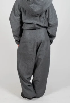 Rundholz Dip Trousers^Textured Drop Crotch Trousers in Coal Mel
