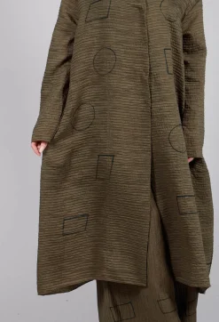 Tadashi Coats^Textured Geometric Coat in Ciocca