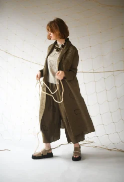 Tadashi Coats^Textured Geometric Coat in Ciocca