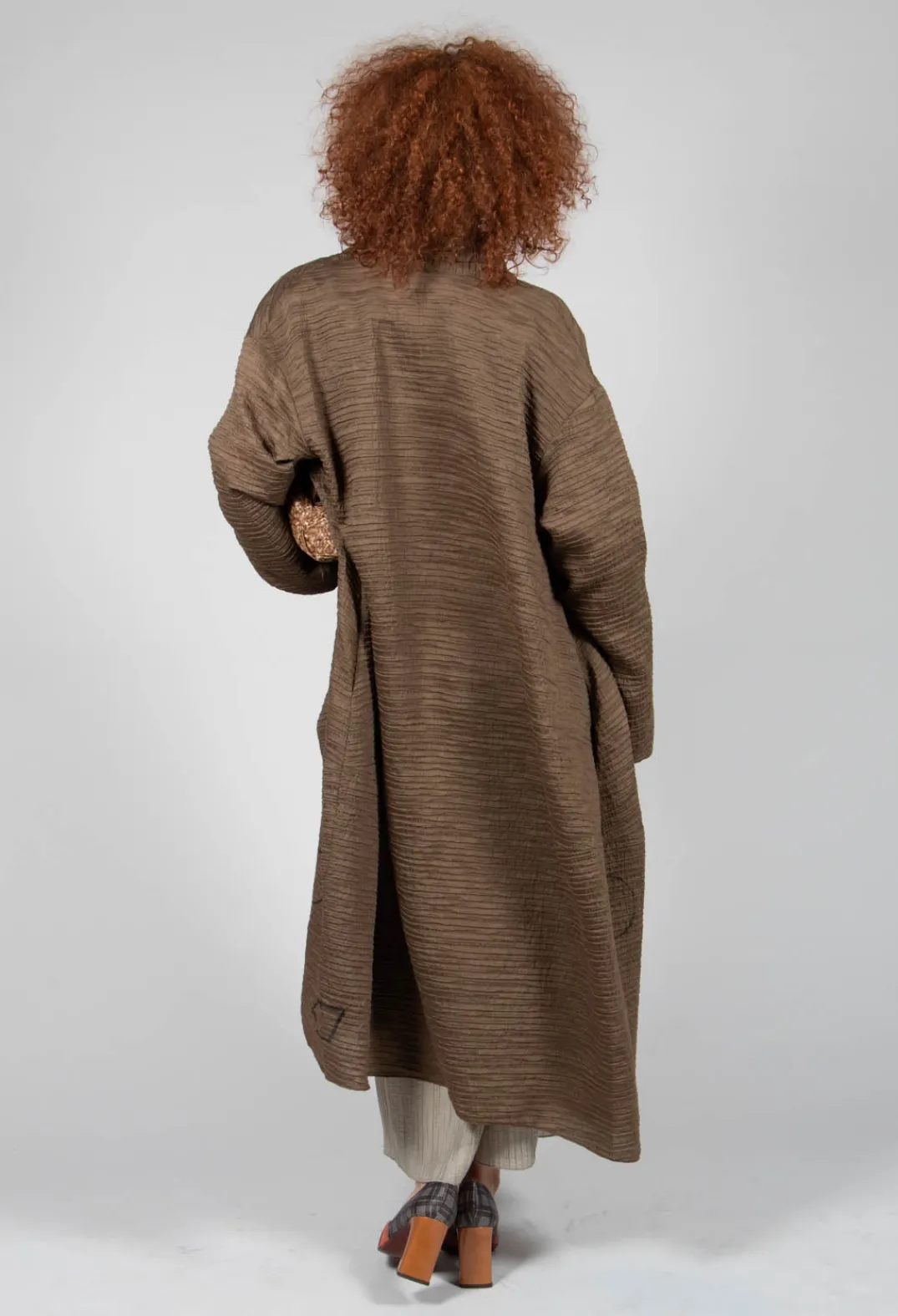 Tadashi Coats^Textured Geometric Coat in Ciocca