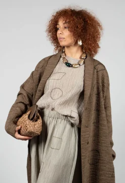 Tadashi Coats^Textured Geometric Coat in Ciocca
