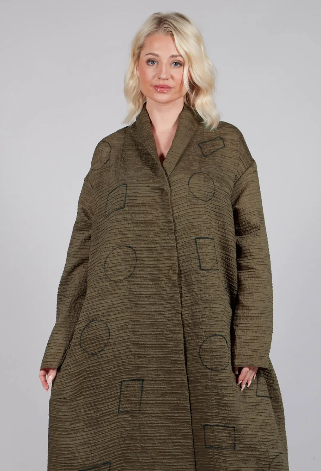 Tadashi Coats^Textured Geometric Coat in Ciocca