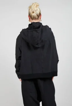 Rundholz Dip Jackets^Textured High Neckline Jacket in Black Mel