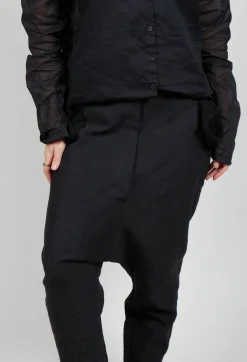 Rundholz Dip Trousers^Textured Straight Leg Trousers in Black Mel