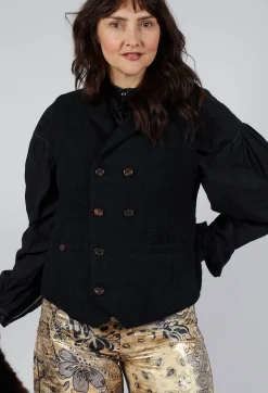 Aleksandr Manamis Jackets^Textured Waistcoat in Black