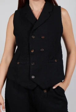 Aleksandr Manamis Jackets^Textured Waistcoat in Black