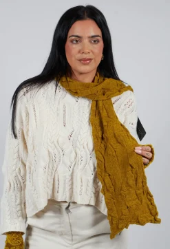 Butapana Scarves^Textured Wool Scarf in Mustard