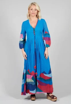 Rene Derhy Dresses^Theatral Dress in Bleu and Petr