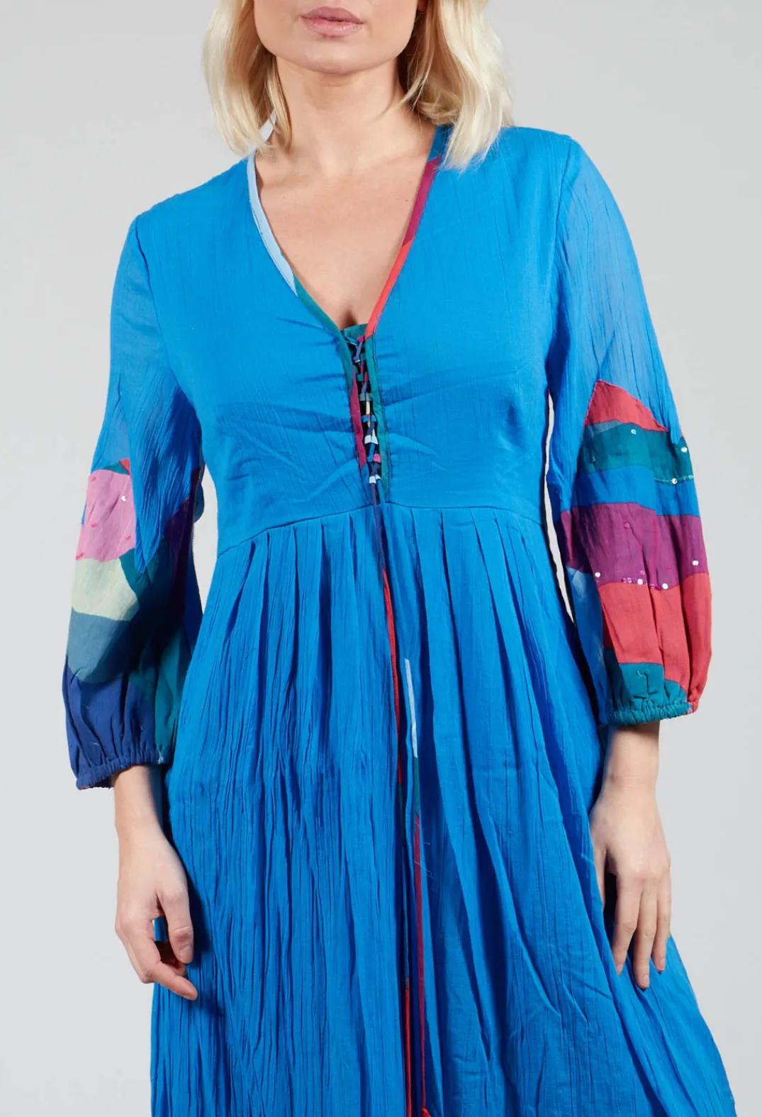 Rene Derhy Dresses^Theatral Dress in Bleu and Petr