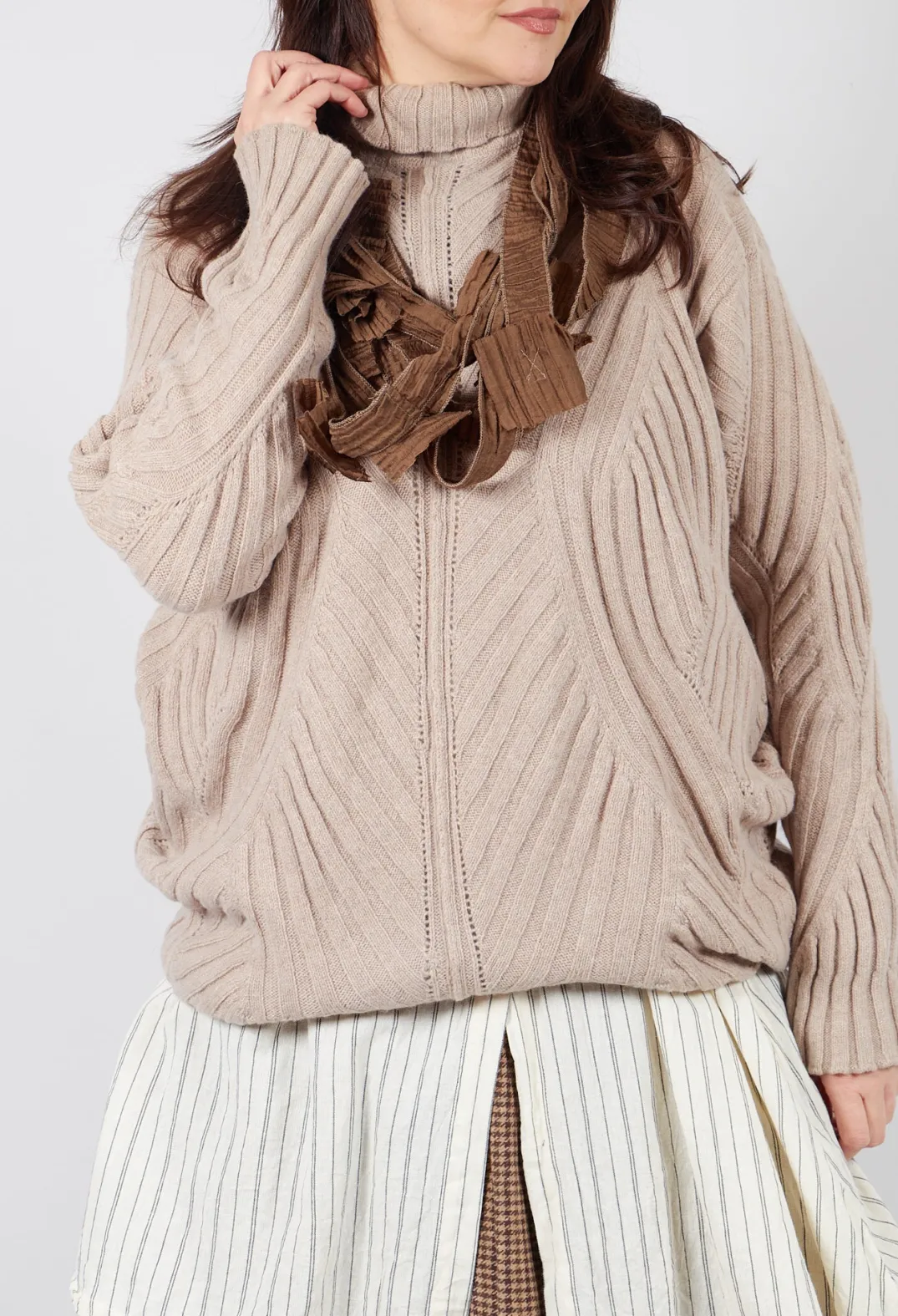 Marc Point Jumpers^Thick Knit Jumper in Beige