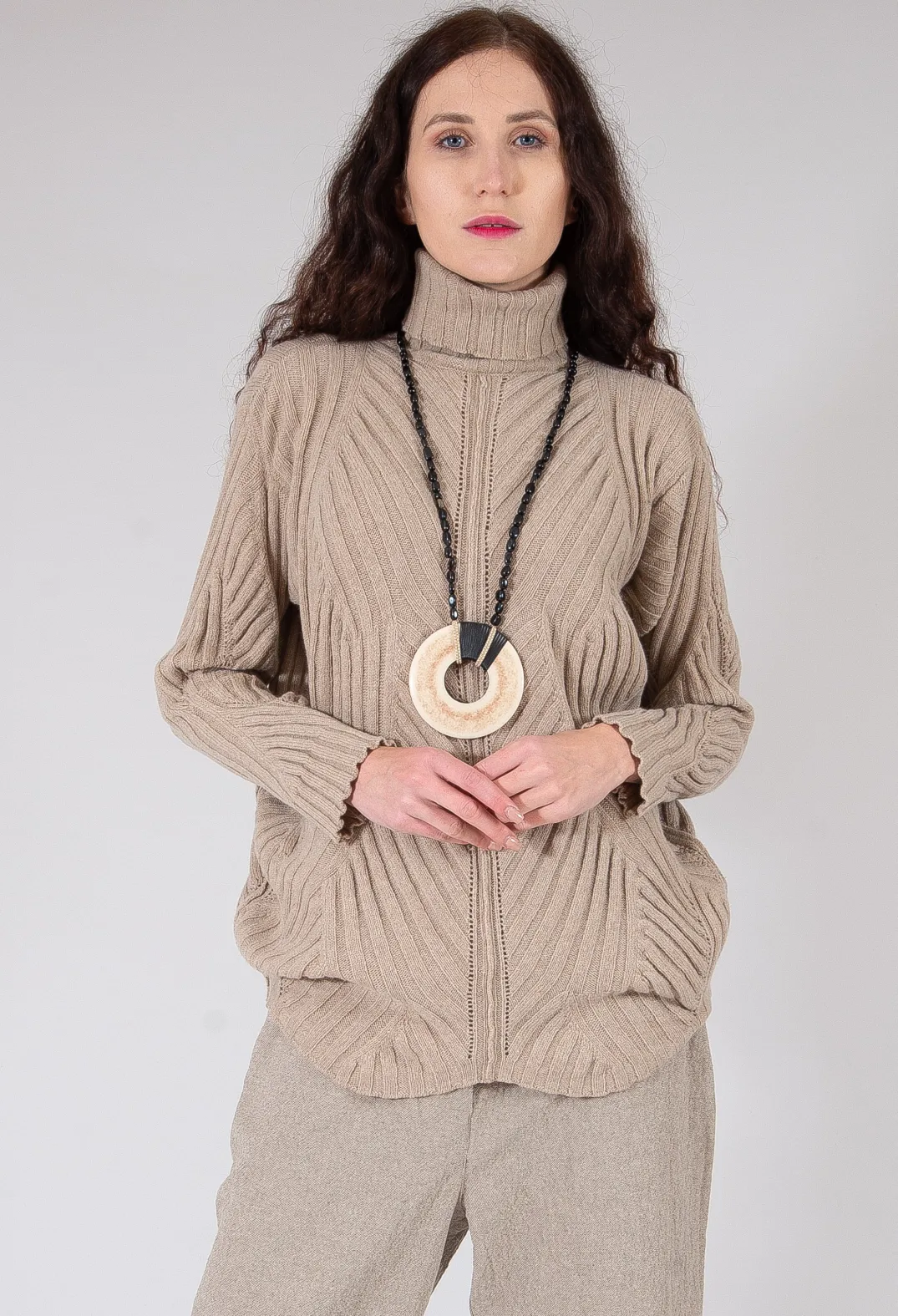 Marc Point Jumpers^Thick Knit Jumper in Beige