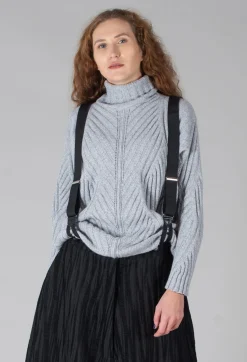 Marc Point Jumpers^Thick Knit Jumper in Grey