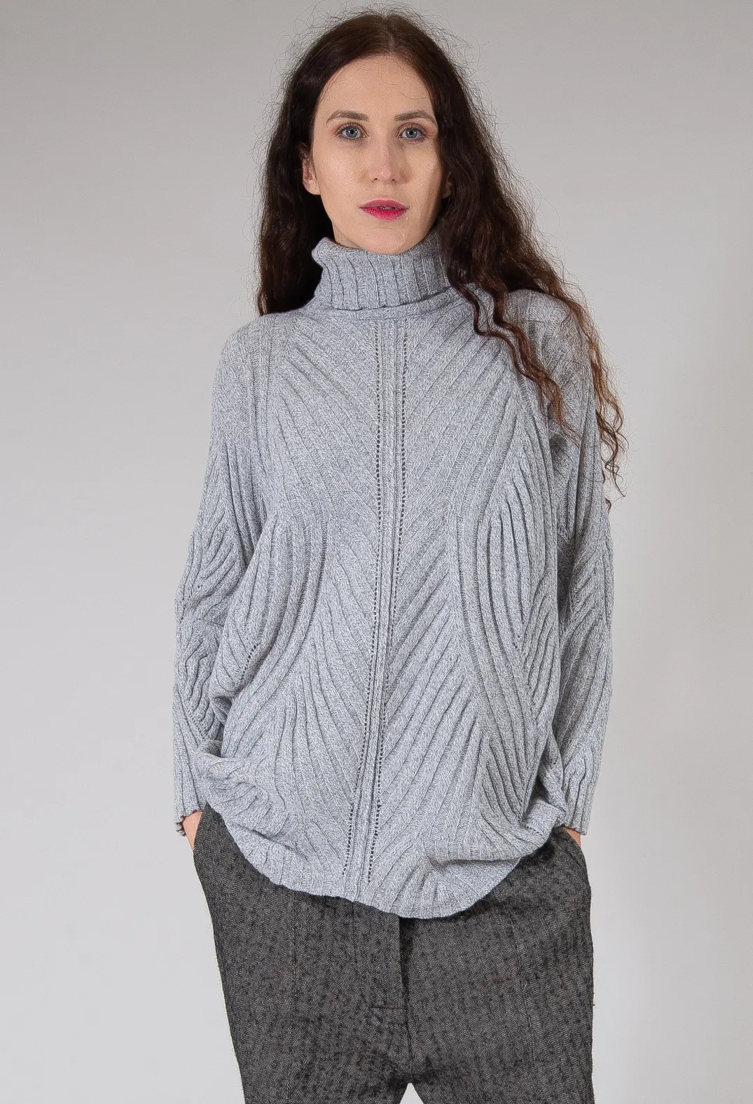Marc Point Jumpers^Thick Knit Jumper in Grey