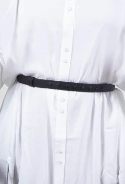 Isabel Benenato Belts^Thin Leather Belt in Black