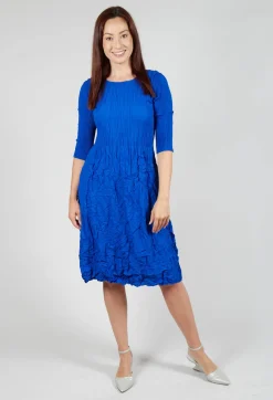 Alquema Dresses^Three Quarter Sleeve Smash Dress in Royal
