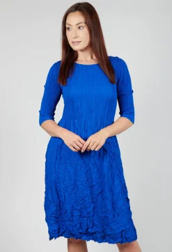 Alquema Dresses^Three Quarter Sleeve Smash Dress in Royal