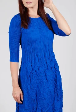 Alquema Dresses^Three Quarter Sleeve Smash Dress in Royal