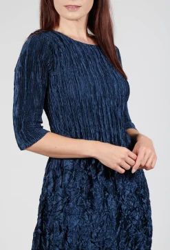 Alquema Dresses^Three Quarter Sleeve Smash Dress in Metallic Ink