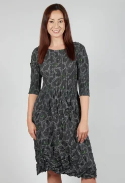 Alquema Dresses^Three Quarter Sleeve Smash Dress in Eye of the Panther