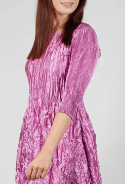 Alquema Dresses^Three Quarter Sleeve Smash Dress in Metallic Pink