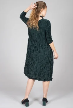Alquema Dresses^Three Quarter Sleeve Smash Dress in Metallic Forest