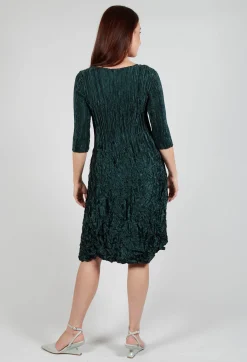 Alquema Dresses^Three Quarter Sleeve Smash Dress in Metallic Forest