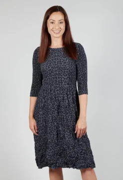 Alquema Dresses^Three Quarter Sleeve Smash Dress in Leopard