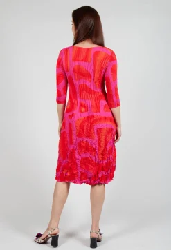 Alquema Dresses^Three Quarter Sleeve Smash Dress in Pink Tuscon