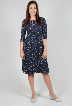 Alquema Dresses^Three Quarter Sleeve Smash Dress in Black Dynasty