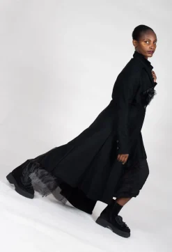 Alquema Dresses^Three Quarter Sleeve Smash Dress in Black