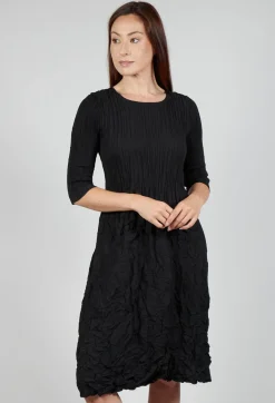 Alquema Dresses^Three Quarter Sleeve Smash Dress in Black