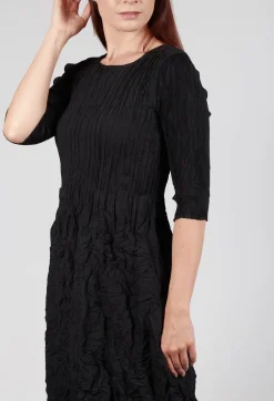 Alquema Dresses^Three Quarter Sleeve Smash Dress in Black