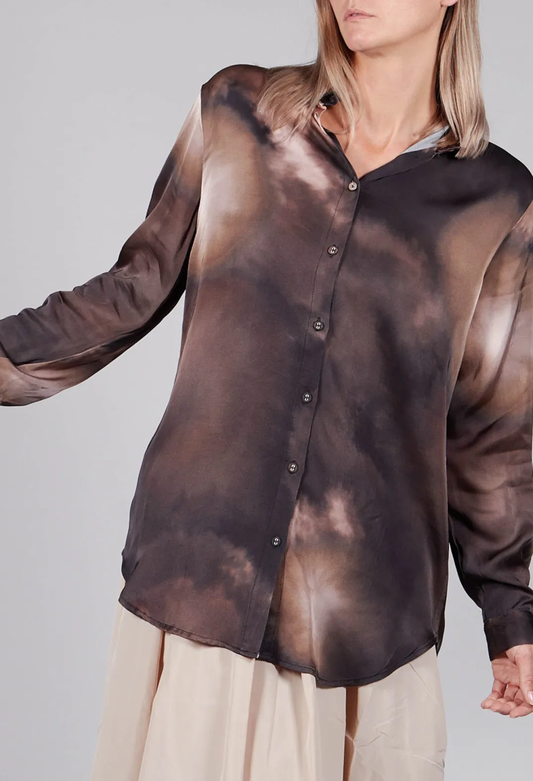 Amici Shirts & Blouses^Tie Dye Long Sleeve Shirt in Multi Brown