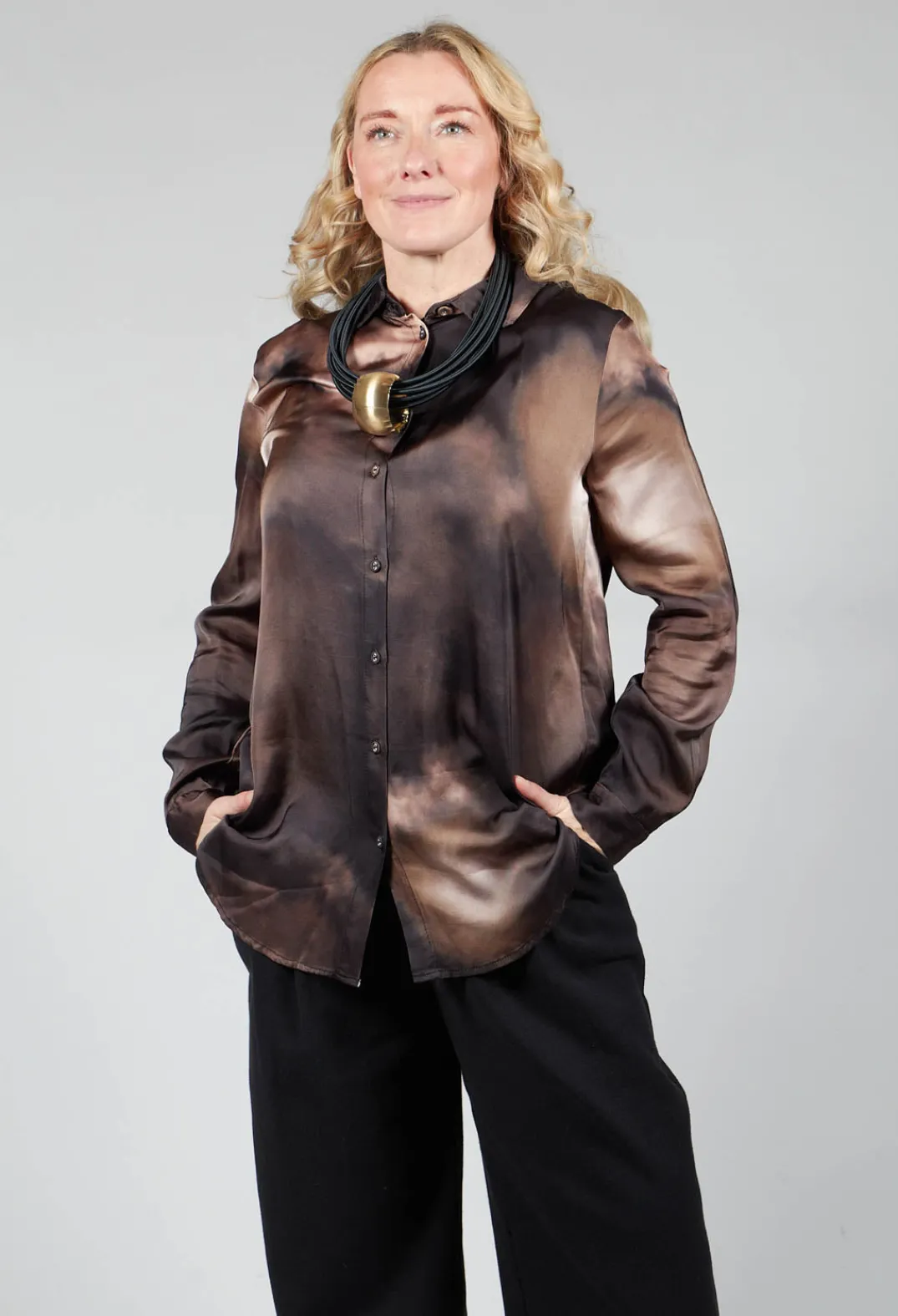 Amici Shirts & Blouses^Tie Dye Long Sleeve Shirt in Multi Brown