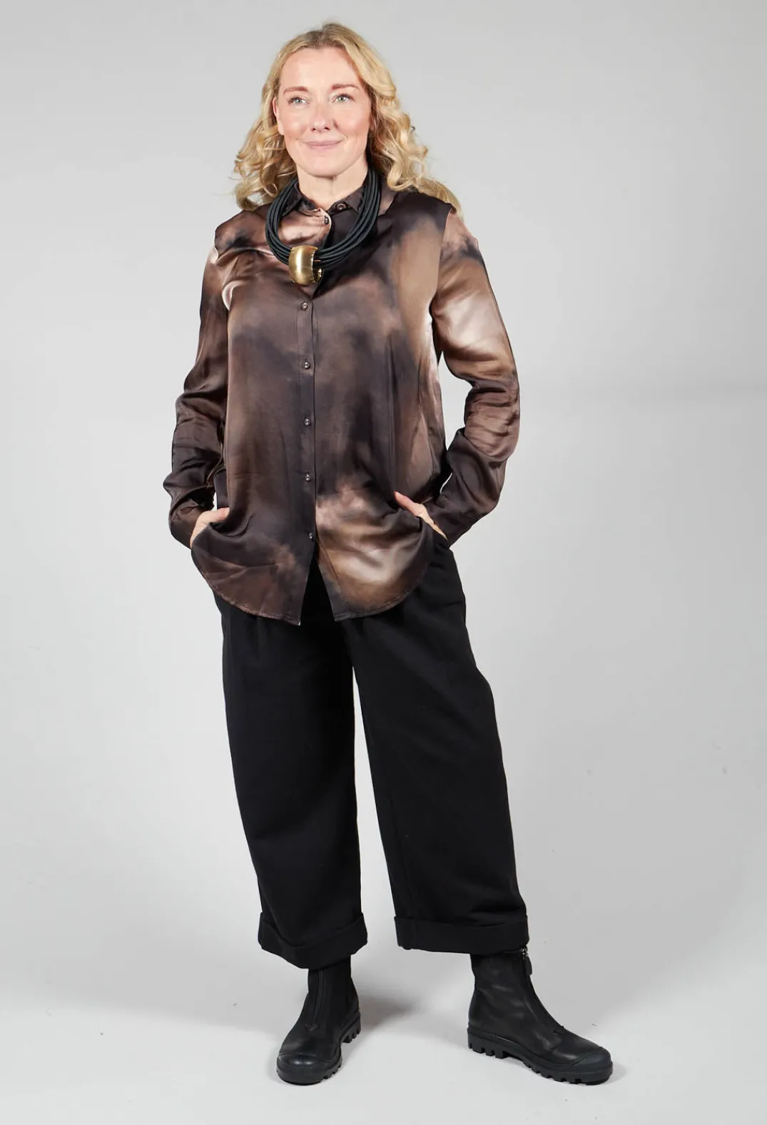 Amici Shirts & Blouses^Tie Dye Long Sleeve Shirt in Multi Brown