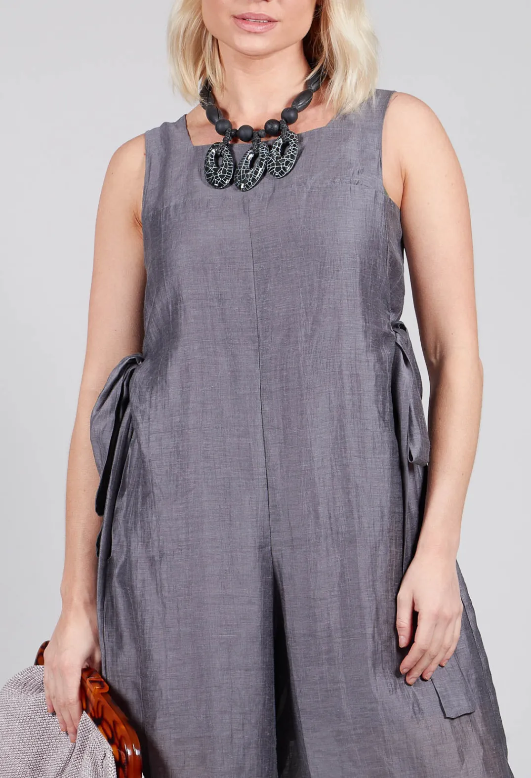Mei Meij Jumpsuits^Tie Side Jumpsuit in Grey