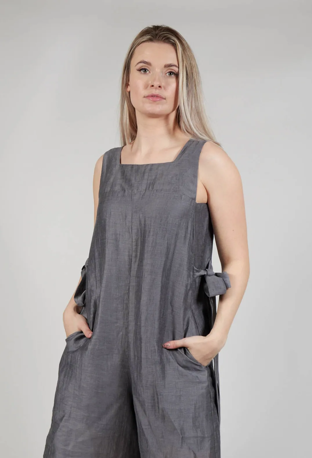 Mei Meij Jumpsuits^Tie Side Jumpsuit in Grey