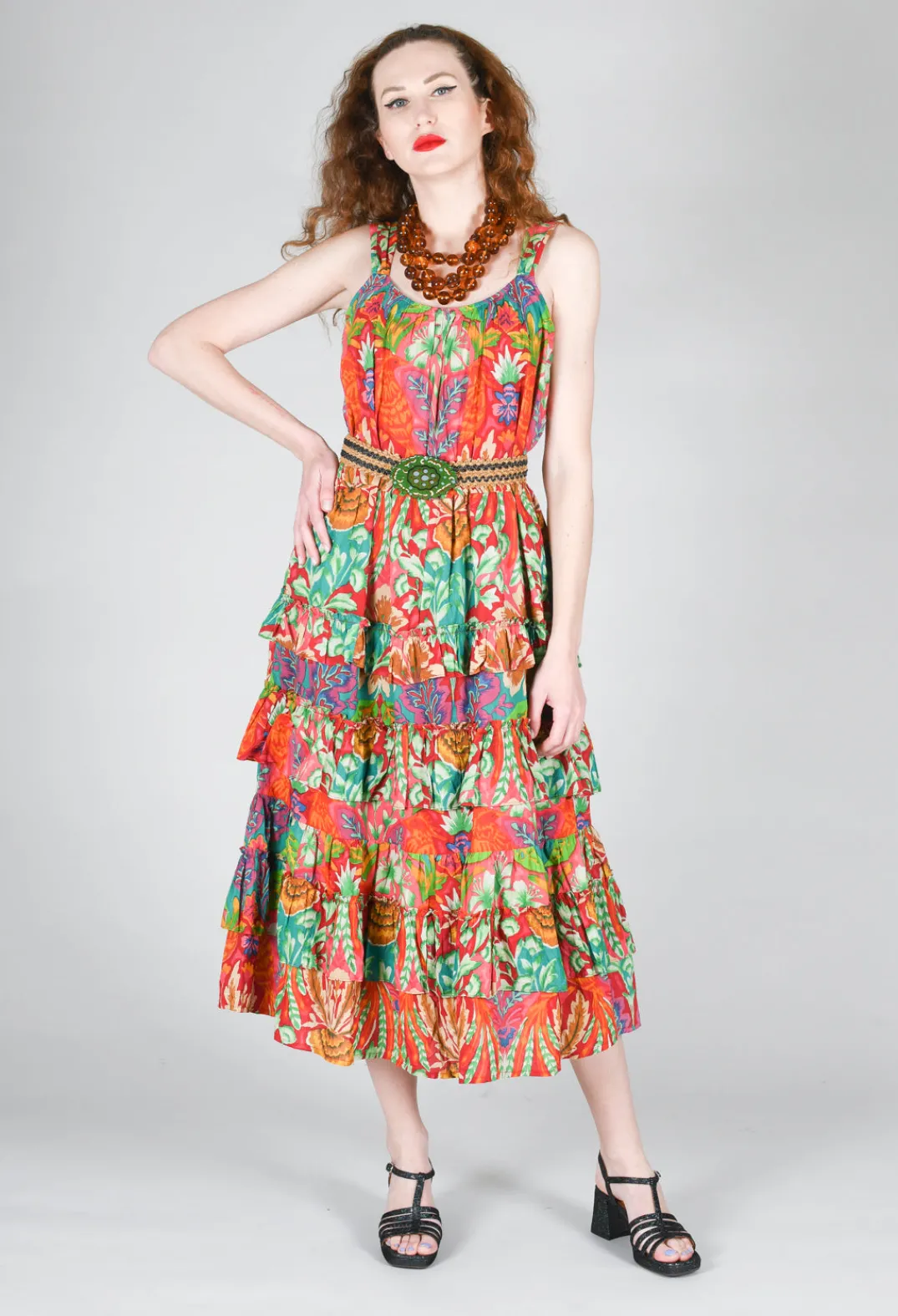 Rene Derhy Dresses^Tonique Dress in Red Floral Print