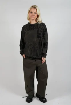Rundholz Black Label Tops^Top with Lettering Design in Jungle Print