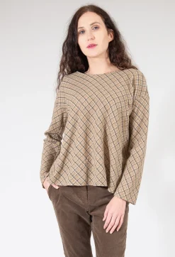 Album Di Famiglia Shirts & Blouses^Top with Tartan Wool in Beige