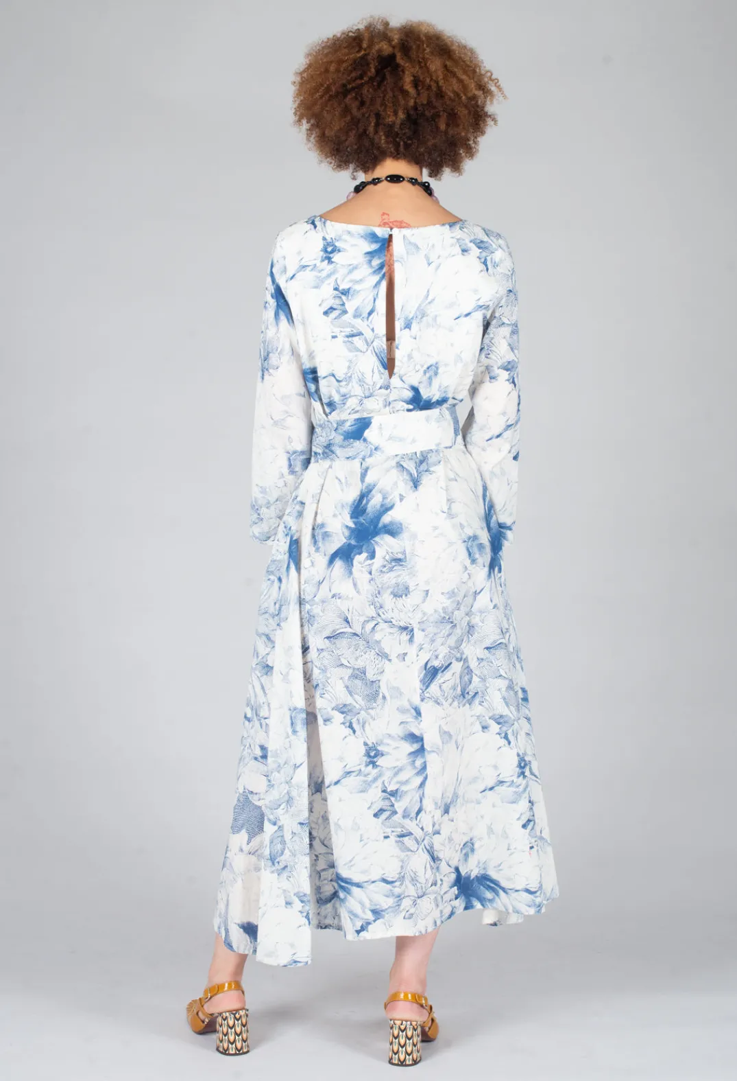 Lavi Dresses^Topazio Belted Dress in Blu Panna