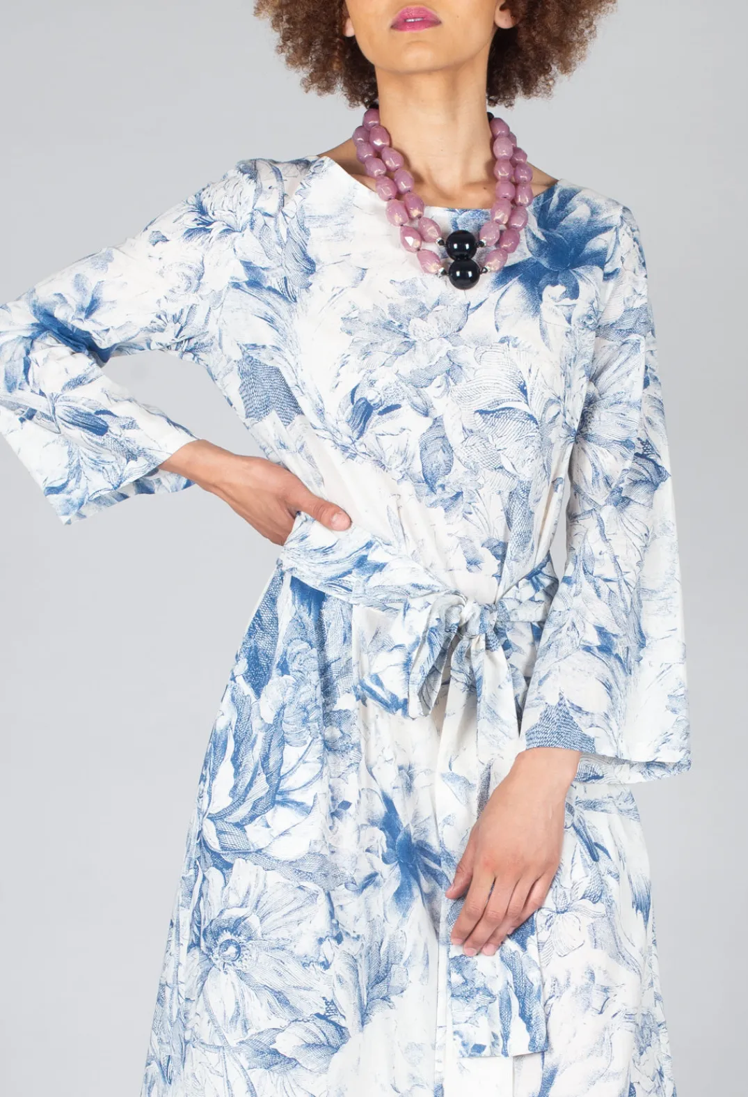Lavi Dresses^Topazio Belted Dress in Blu Panna