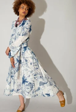 Lavi Dresses^Topazio Belted Dress in Blu Panna