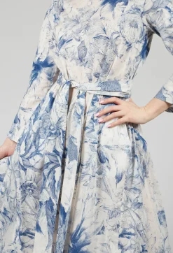 Lavi Dresses^Topazio Belted Dress in Blu Panna