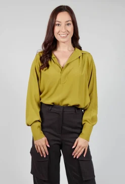 Beatrice B Shirts & Blouses^Torre Collared Blouse in Olio Yellow