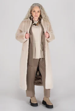 Beatrice B Shirts & Blouses^Torre Lightweight Pleated Shirt in Beige