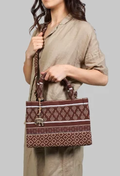 Anokhi Bags^Tote Bag Small in Brown Print